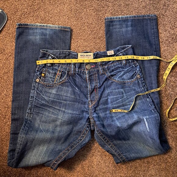 Mek Denim Moscow Slim Boot Distressed Jeans W/ Embroidered Pockets&Button Fly - Picture 8 of 13